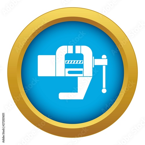 Vise tool icon blue vector isolated on white background for any design