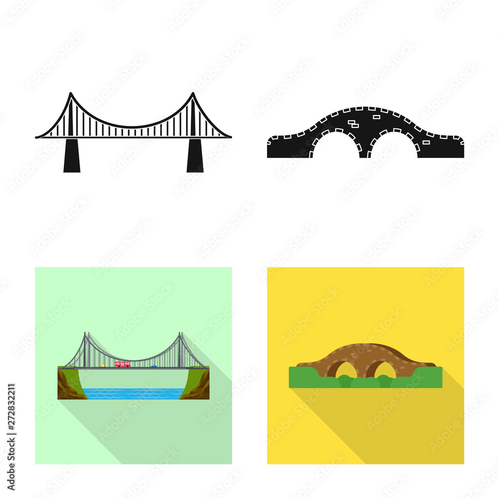 Vector design of connection and design sign. Collection of connection and side stock vector illustration.