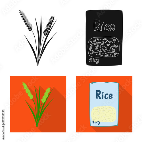 Vector design of crop and ecological symbol. Set of crop and cooking stock vector illustration.