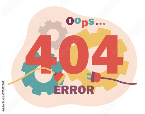 Concept 404 Error Page. Flat cartoon style. Vector illustration