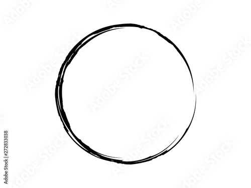 Grunge dry circle made for your project.Round shape made of ink for marking.