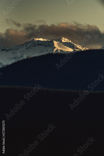 Mountain closeup during sunset photo