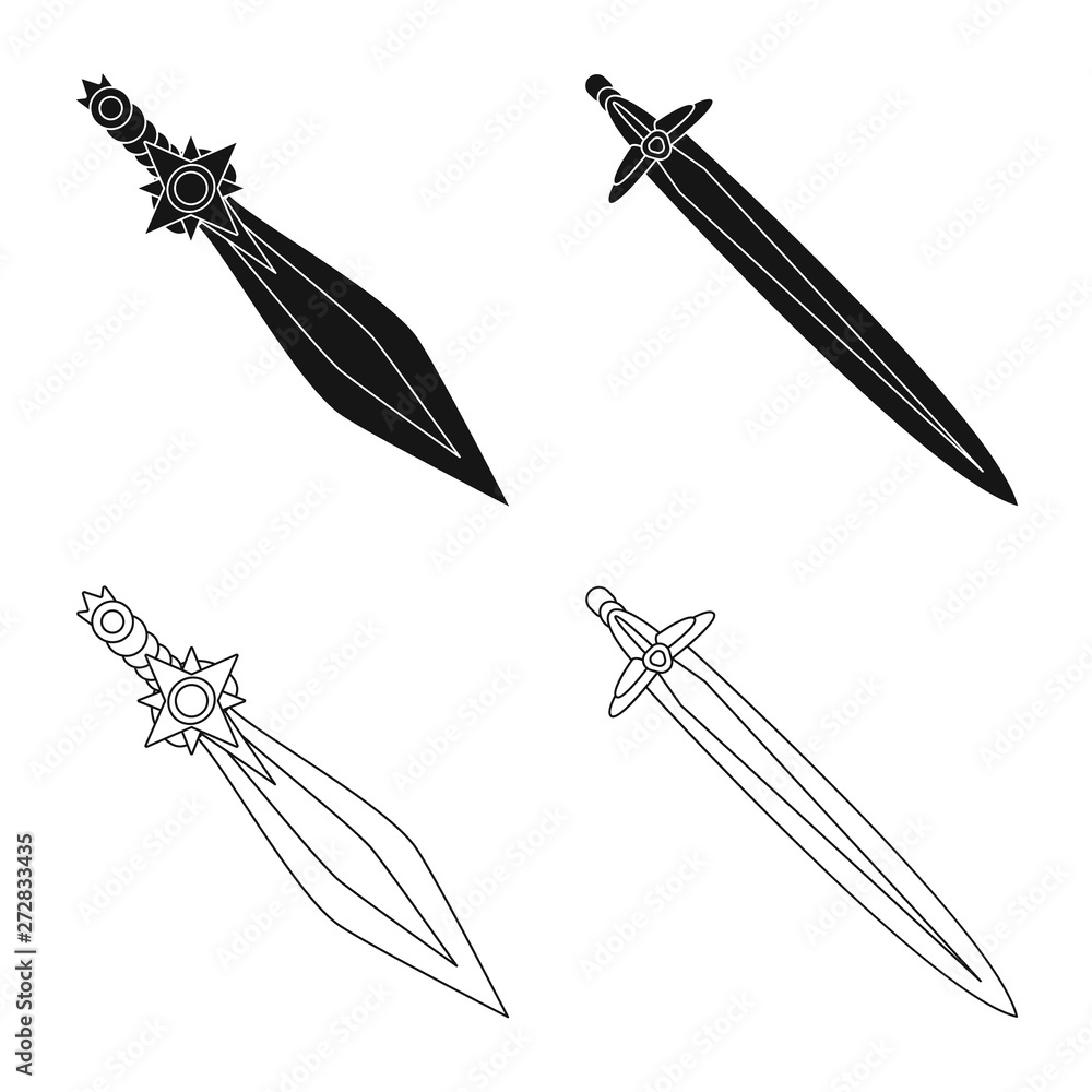 Isolated object of game and armor icon. Set of game and blade stock symbol for web. Isolated object of game and armor icon. Set of game and blade stock symbol for web.