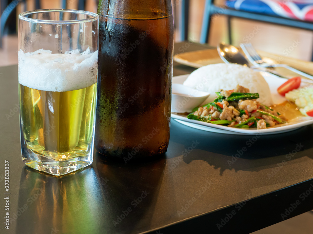 Glass of beer with meal Glass of beer with meal