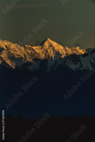 Mountain closeup during sunset photo