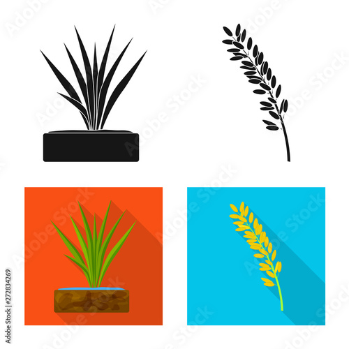 Isolated object of crop and ecological symbol. Set of crop and cooking vector icon for stock.