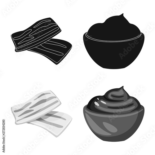 Vector illustration of taste and product icon. Set of taste and cooking vector icon for stock.