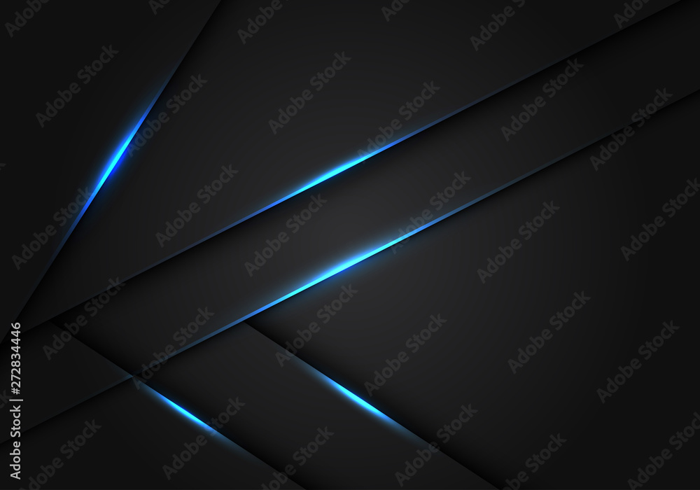 Abstract blue light dark grey metallic overlap design modern futuristic technology background vector illustration.