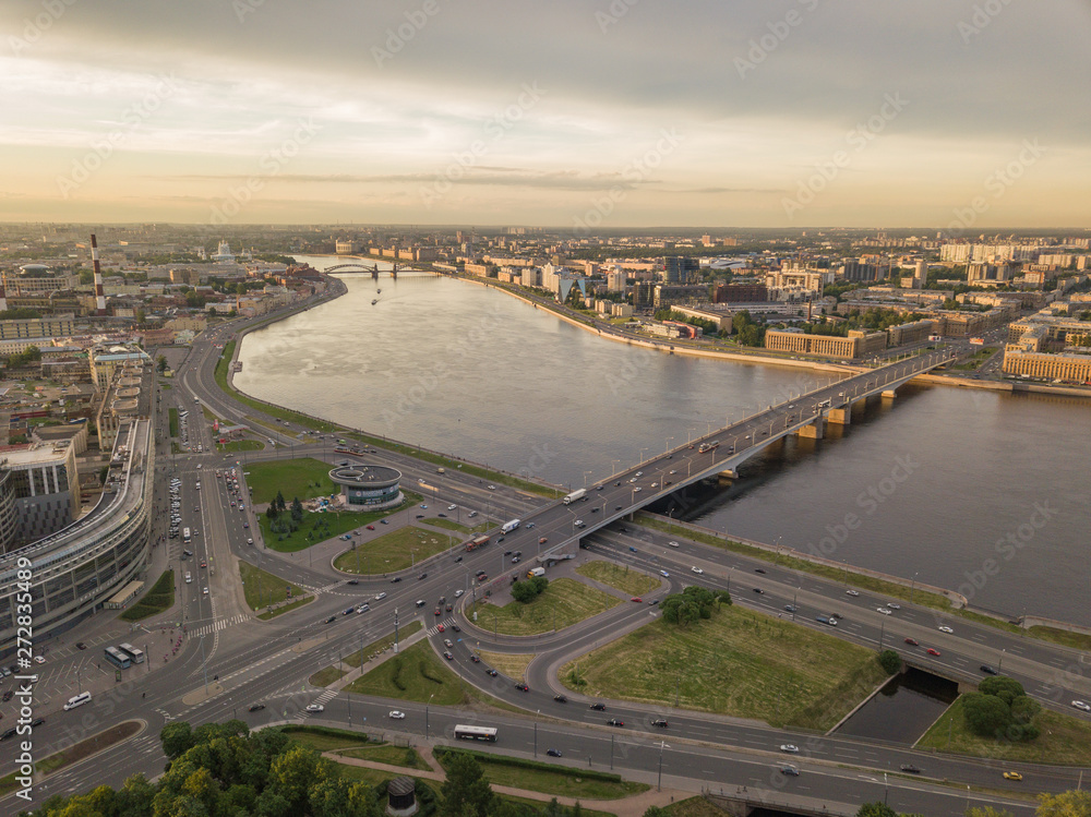 Alexander Nevsky Bridge / aerial view
