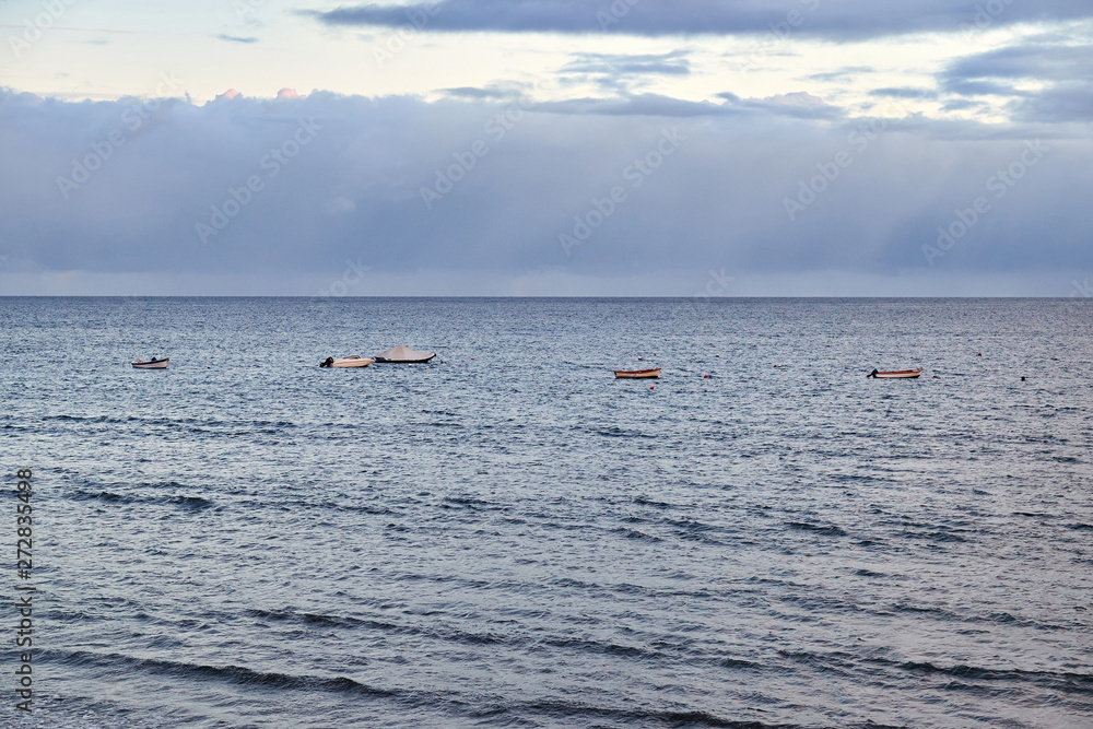Fishing boats on the beach of El Medano village, Tenerife