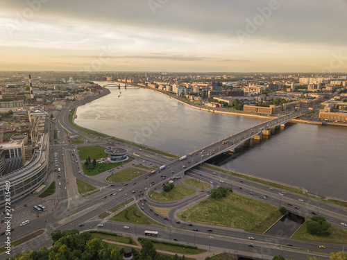 Alexander Nevsky Bridge / aerial view