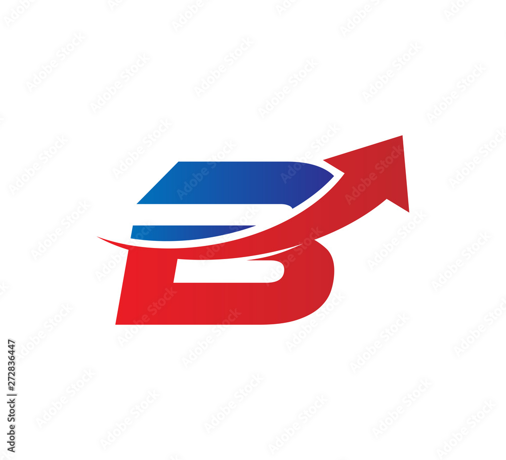 initial logo with arrow graphic vectorB initial logo with arrow graphic vectorB