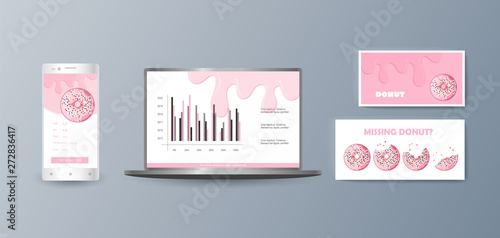 Presentation of a collection fashionable stylish items for marketing promotion goods and services on the market