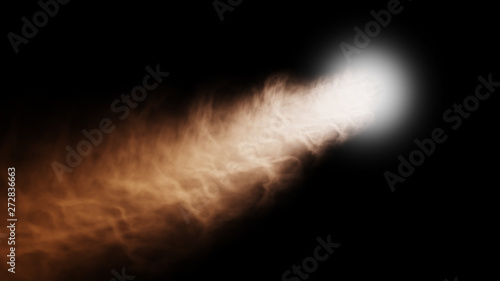 Large Meteor burning with an orange tail