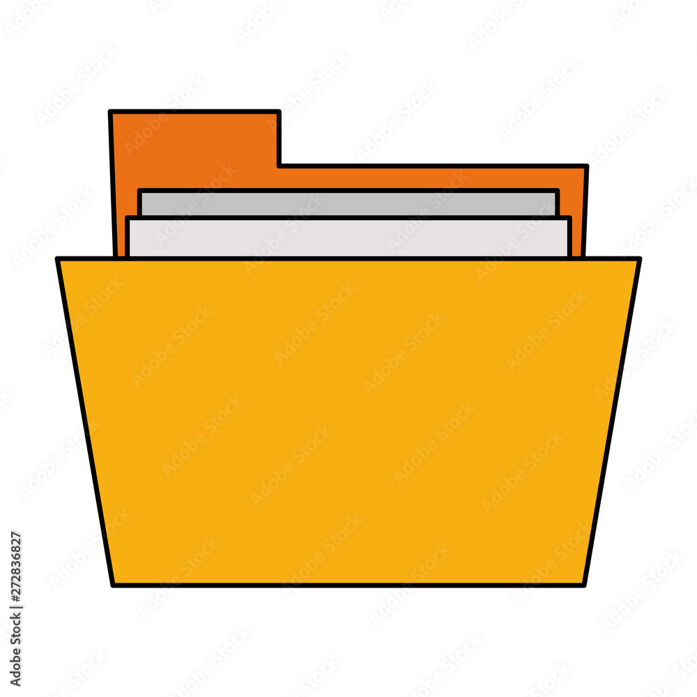 Folder with documents isolated business and office symbol Folder with documents isolated business and office symbol