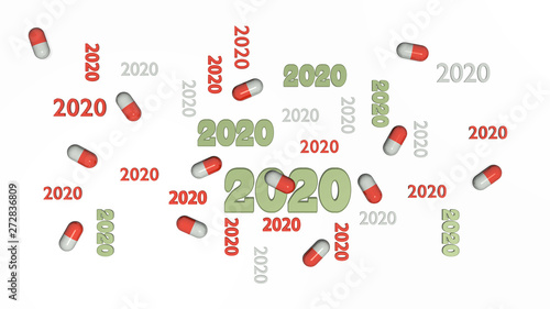 Top View of Several Pill 2020 Designs with Some Pills