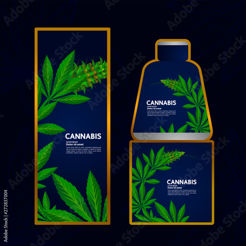 Elegant cannabis leaf Background vector illustration.