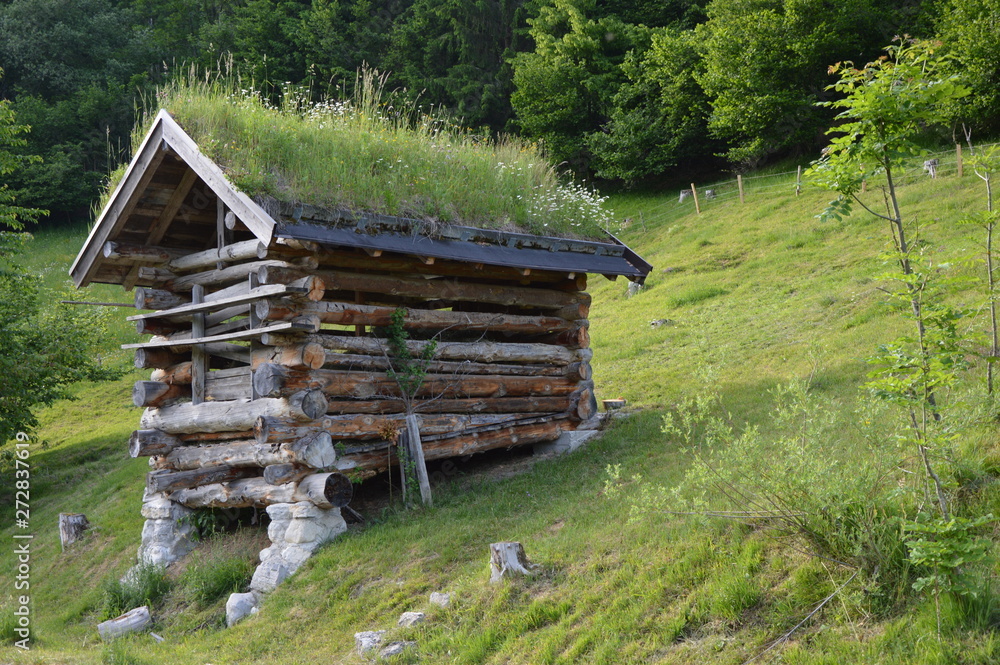 Traditioneller Heuschober in den Alpen
