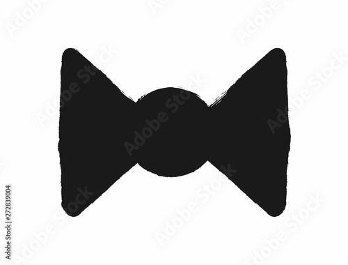 Grunge bow tie icon. Sketch, watercolor, paint.