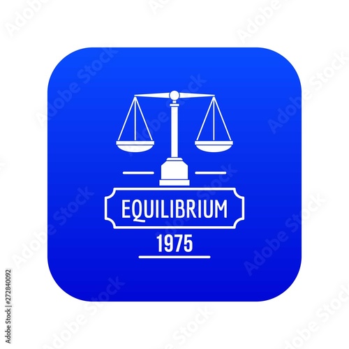 Equilibrium icon blue vector isolated on white background