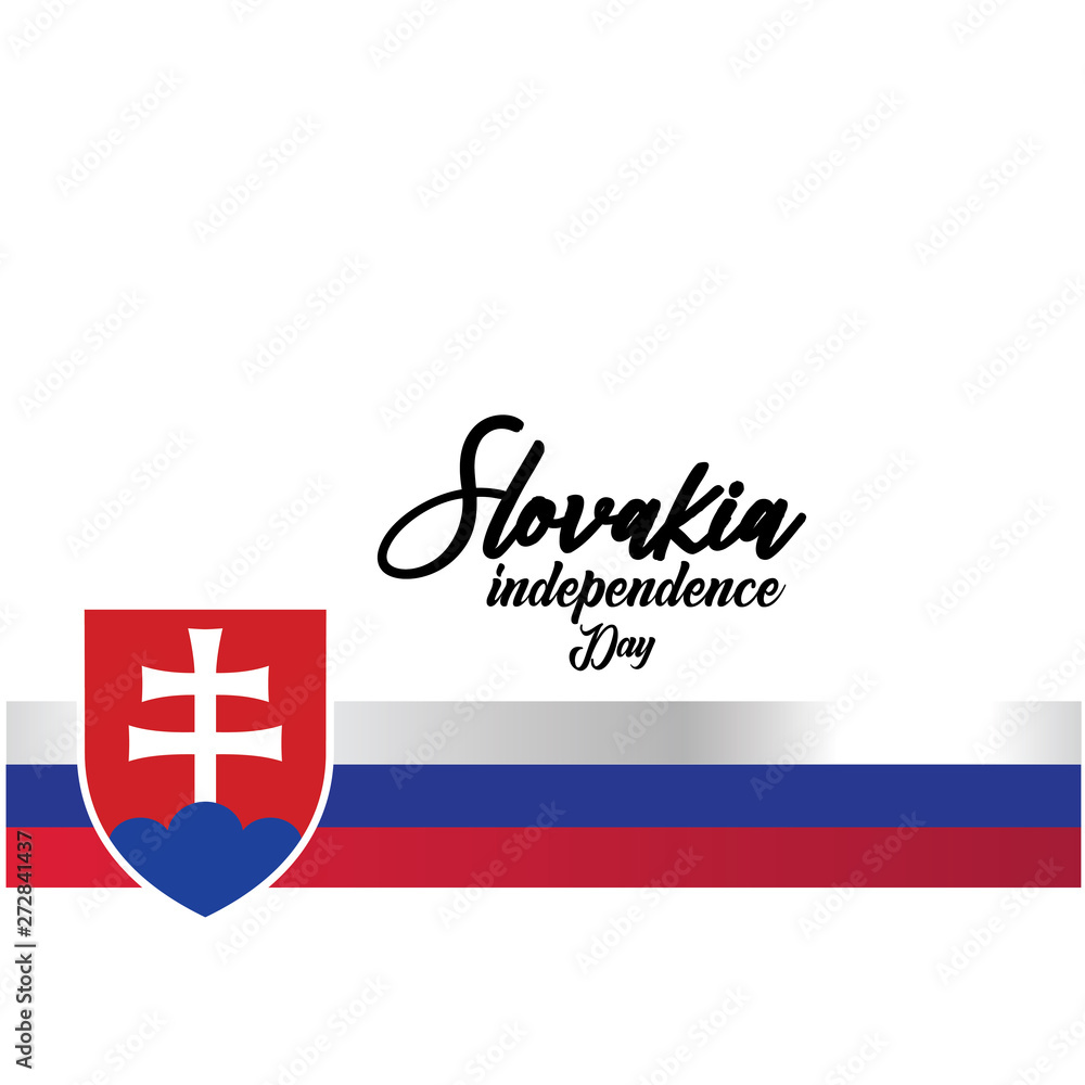 Fototapeta premium Slovakia Independence Day Vector Template Design Illustration - Vector