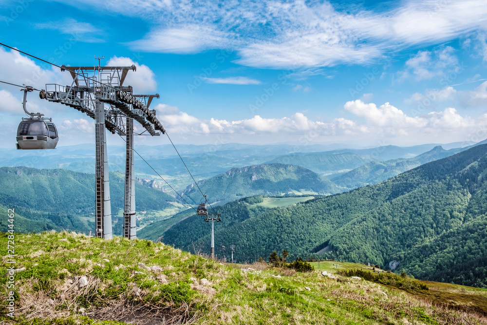 Cable transport, Vratna valley, Little Fatra, Slovakia Cable transport, Vratna valley, Little Fatra, Slovakia