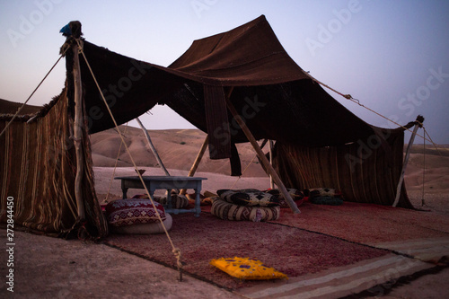 Fotografie Berber tent in the Sahara desert in Morocco, Africa