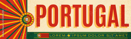 Fotografia Portugal Patriotic Banner design, typographic vector illustration, Portuguese Fl