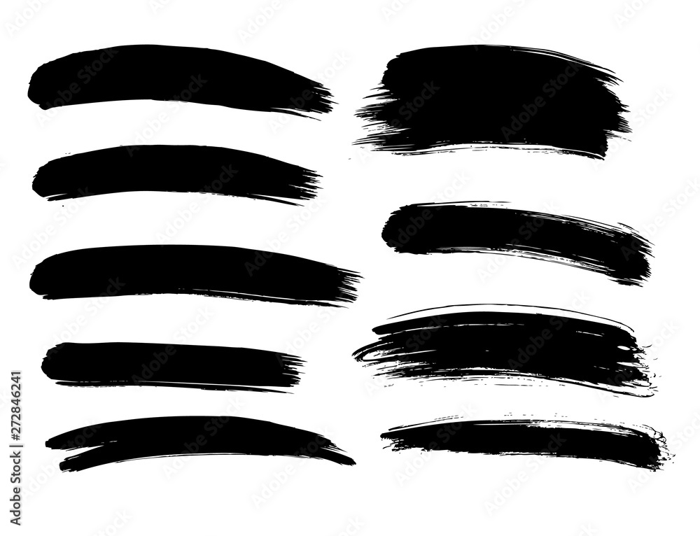 Fototapeta premium Brush lines set. Vector illustration