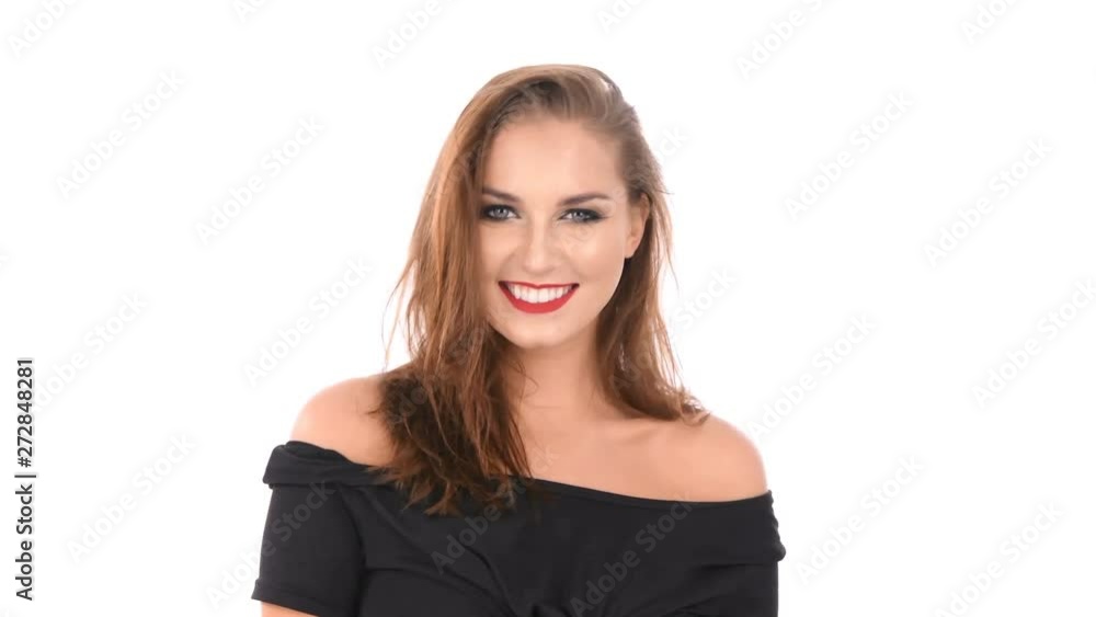 Holiday Concept. Beautiful girl is charming on the White Blackground. Holiday Concept. Beautiful girl is charming on the White Blackground.
