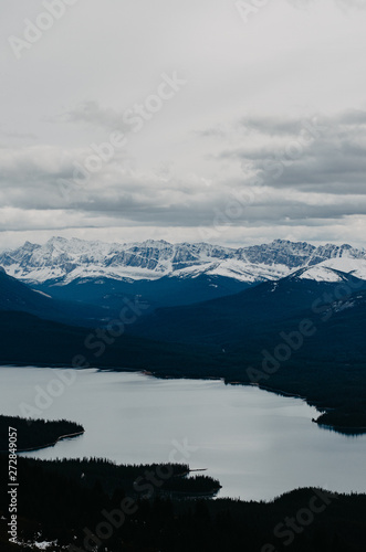 Wonderful views during the Opal Hills Hike facing Maligne Lake, Canada