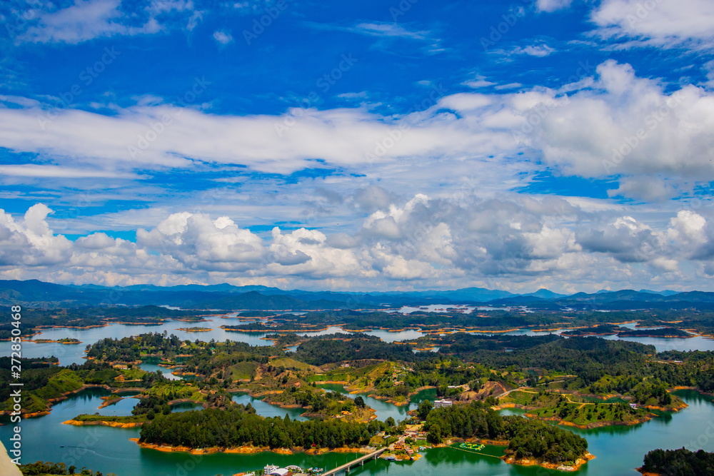 Obraz premium Guatapé Panorama Ausblick auf die Seen Kolumbien