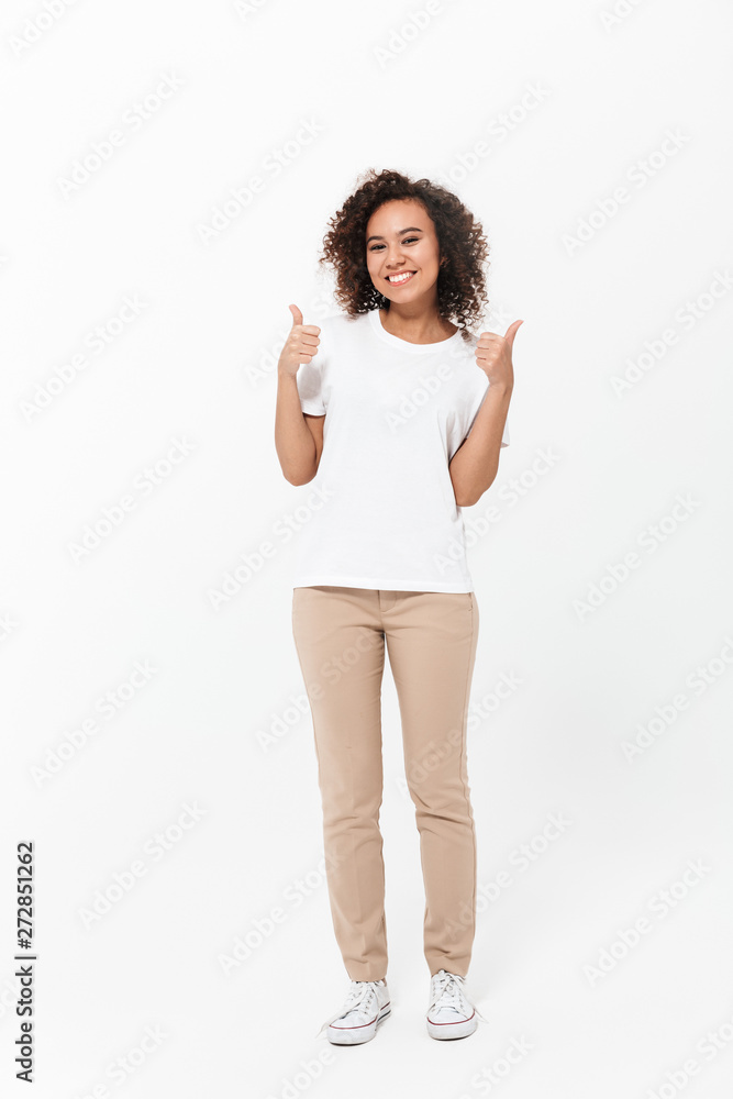 Full length of a happy young african woman Full length of a happy young african woman