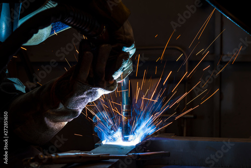 Industrial steel welder in factory welder, craftsman © zilber42