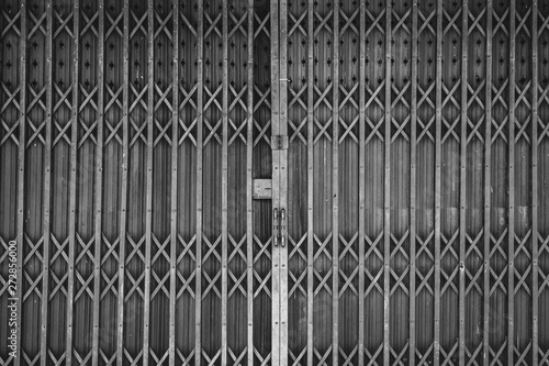 Old-fashioned steel sliding door