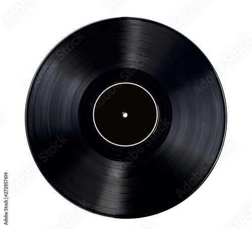 vinyl disc with black central label