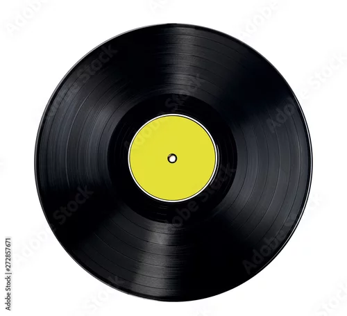 Obraz vinyl disc with yellow central label