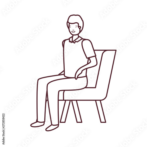 silhouette of man sitting in chair with white background