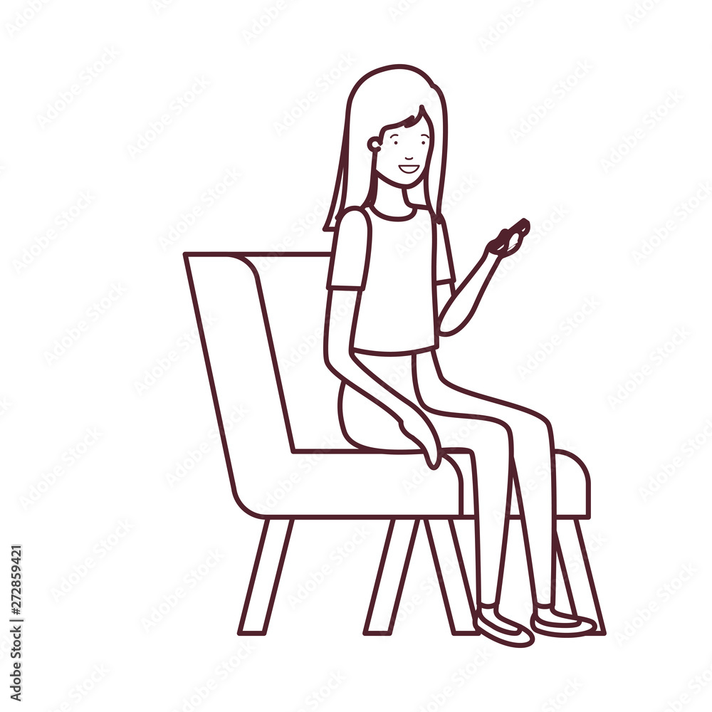 silhouette of woman sitting in chair with smartphone silhouette of woman sitting in chair with smartphone