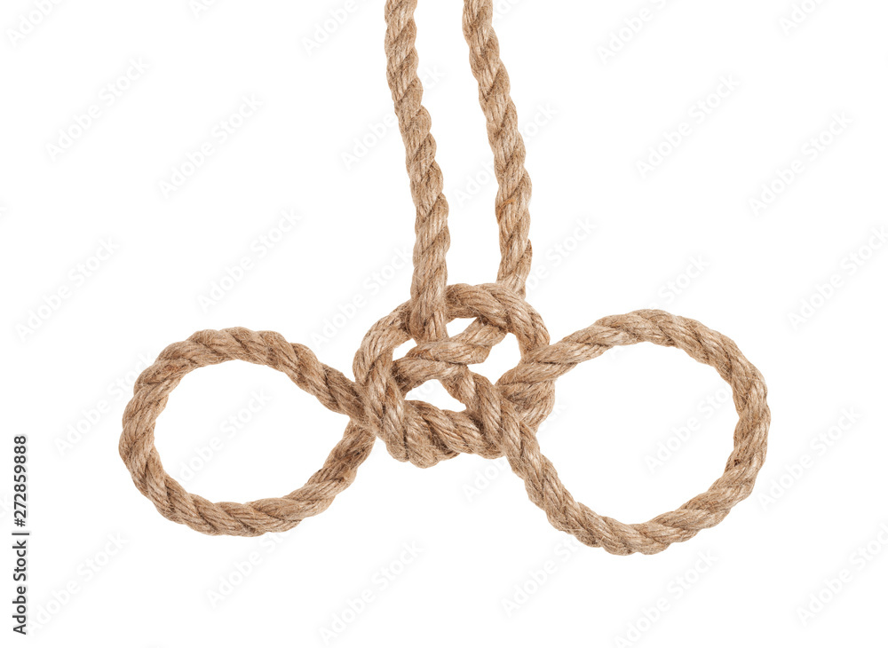 another side of Handcuff knot tied on jute rope Stock Photo Adobe Stock