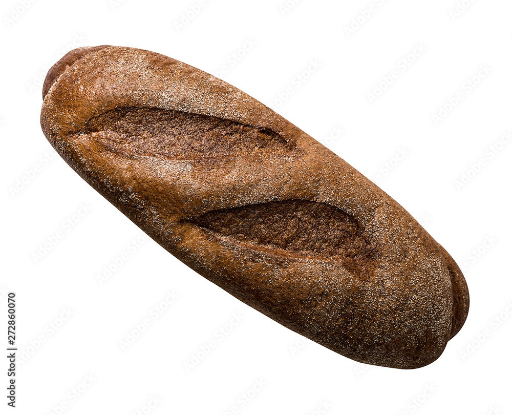 Brown bread isolated on white. Brown bread isolated on white.
