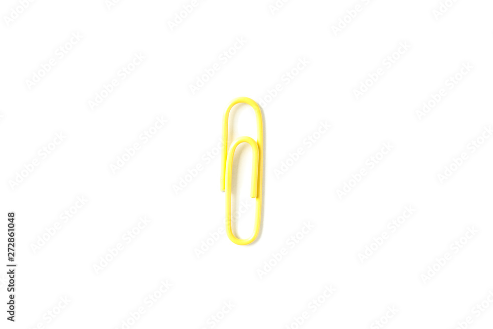 Color paper clip isolated on white background, closeup Color paper clip isolated on white background, closeup