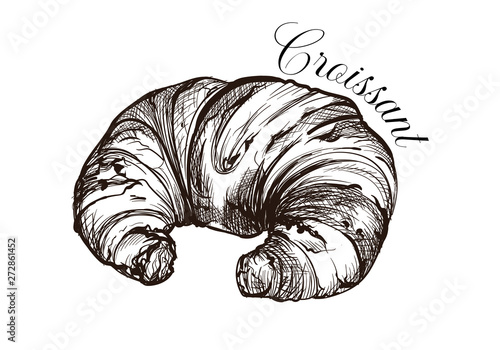 Croissant art vector hight quality Sketch design