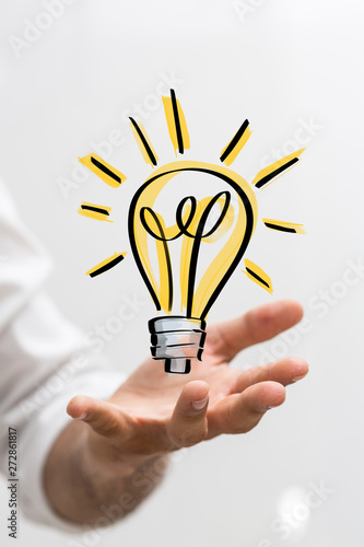  touching light bulbs, new ideas with innovative technology and creativity.