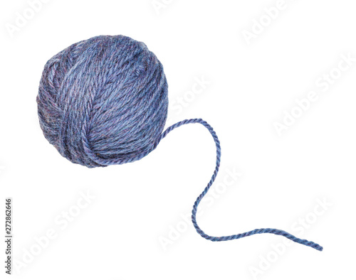 Quadro em tela skein of melange blue yarn with unwound tail