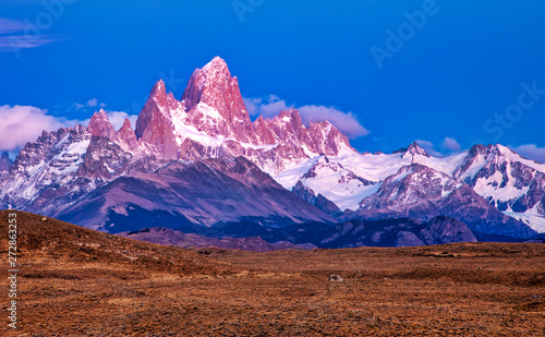 Mount Fitz Roy or Chaltan, in the Andes Range, Argentina