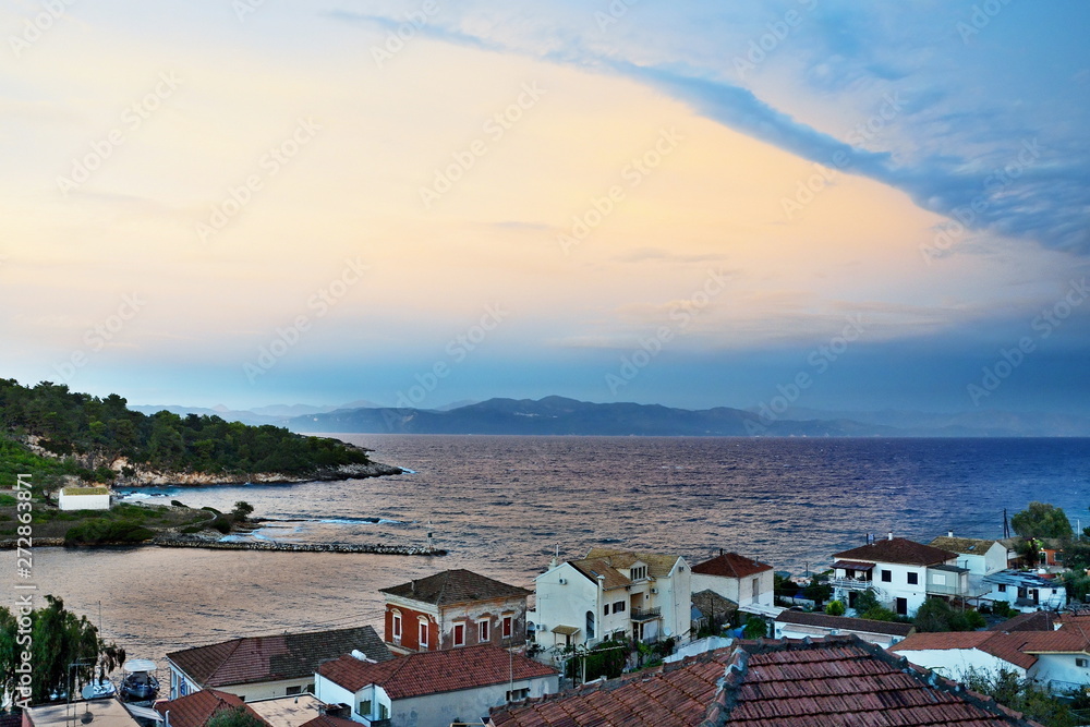 Greece,island Paxos-view of the Gaios before the sunset