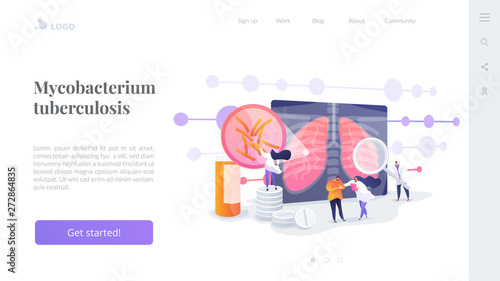 Pneumonia treatment, bronchitis cure. Respiratory contagious viral infection. Tuberculosis, mycobacterium tuberculosis, world tuberculosis day concept. Website homepage header landing web page
