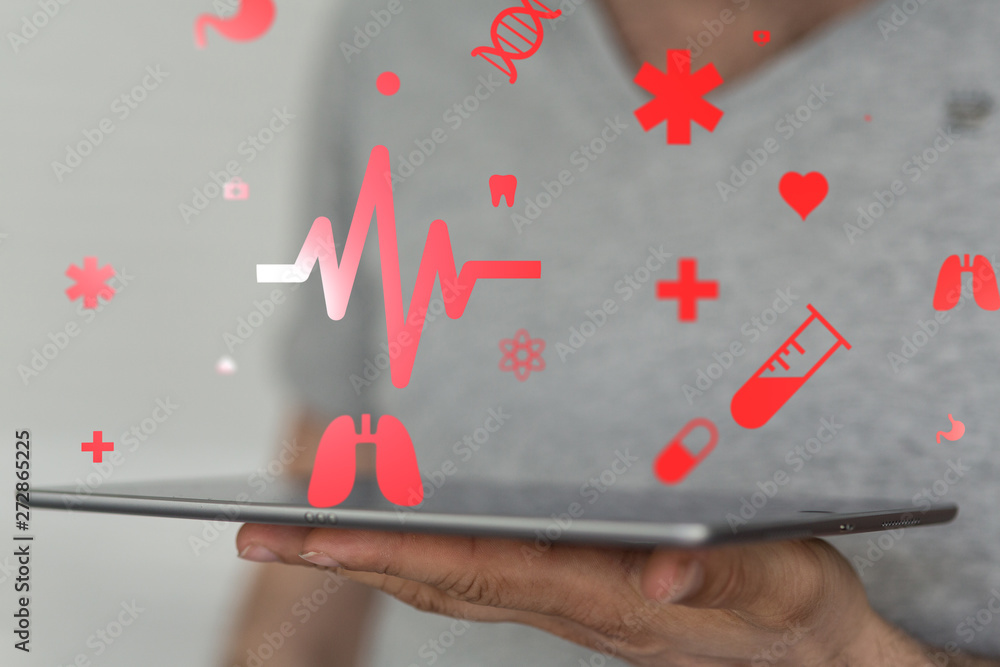 Health Insurance Concept - digital interface Health Insurance Concept - digital interface