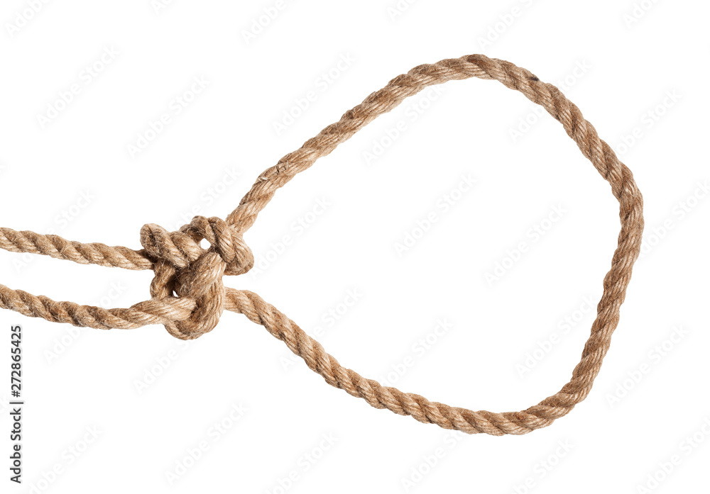 another side of Running bowline knot tied on rope